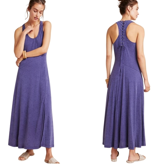 Anthropologie Maeve Melanie Knit Maxi Dress Purple Size S Small - Picture 1 of 12